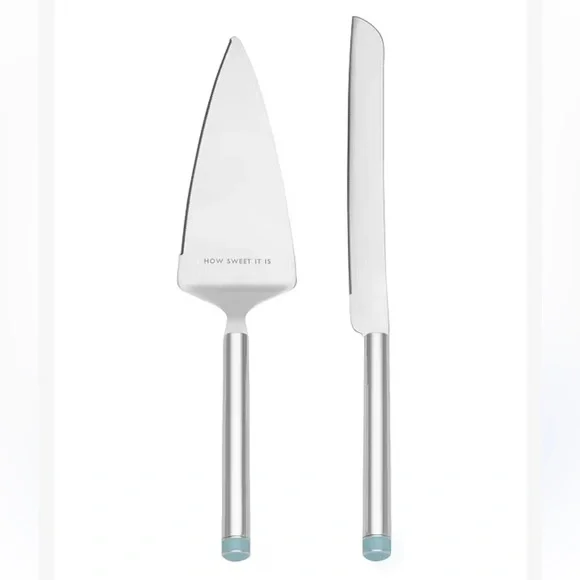 Kate Spade Lenox Take The Cake Silver Two Piece Dessert Set - Picture 1 of 14